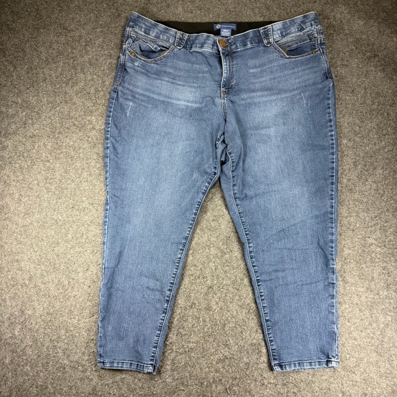 Democracy AbSolution Jeans Womens 24W Denim Blue Comfort Waist Crop Pants - Picture 1 of 8